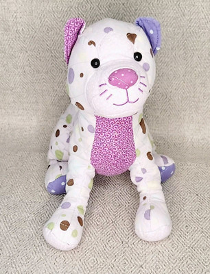 Douglas Polkadot Cat Patchwork Plush Kitty Purple Lavender Brown Green