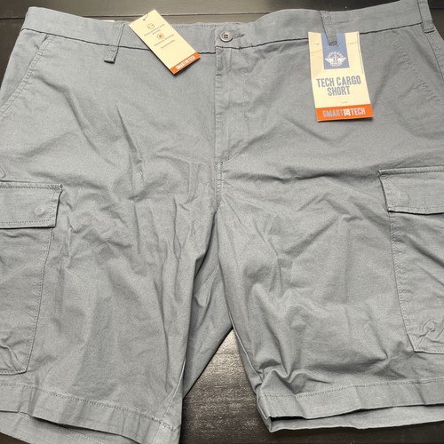 Dockers Men's Blue/Grey Tech Cargo Shorts Size 42 Smart 360 Stretch Wicking NEW