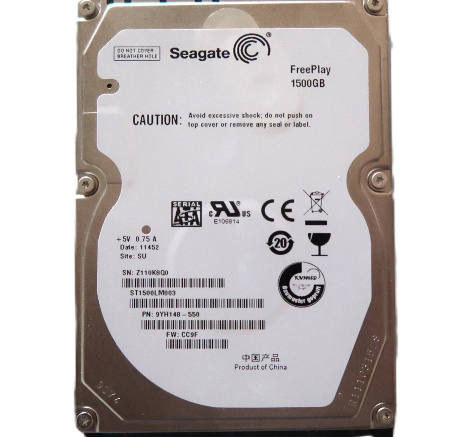 Seagate ST1500LM003 9YH148-550 CC9F (Z110) SU China 2.5" 1.5TB Sata May/2011 - Image 3 of 4