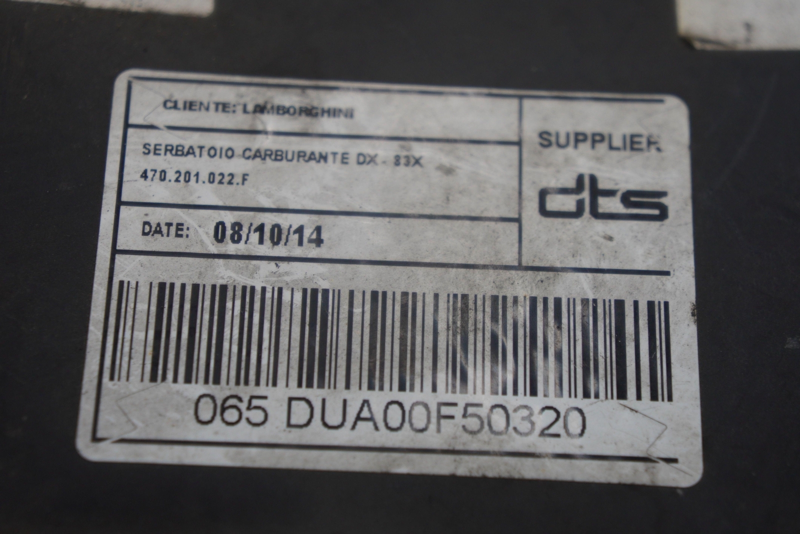 Right Gasoline Gas Fuel Tank Cell 470201022F OEM Lamborghini Aventador 2015