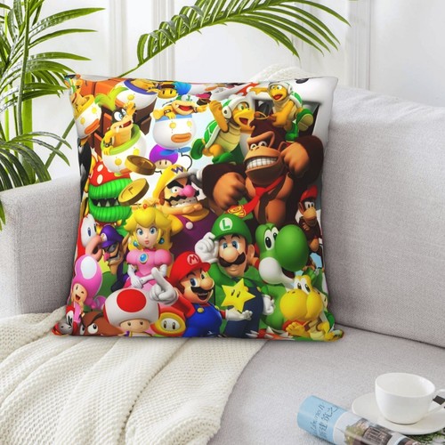 Funda de Almohada Cuadrada Pila Corta Estampada Tema Anime Super Mario Decoración Sofá - Imagen 23 de 42