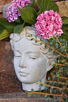 ❀ Wandtopf Pflanztopf Frauenkopf 23Cm Antike ÜBertopf Wand Kopf Vintage Frau Bw