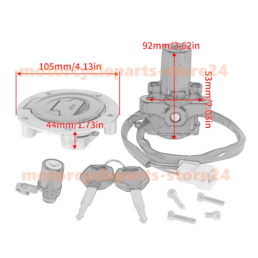 Interruptor de llave de encendido tapa de gas bloqueo de asiento para Yamaha FZ07 FJ09 FZ09 15-16/FZ10 2017 Foto 2 de 4