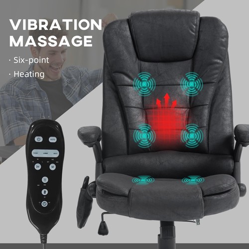 HOMCOM 6 Point Vibrating Massage Office Chair with Heat Microfiber High Back ... - Picture 3 of 9