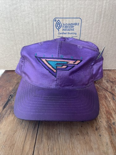 Vintage 80s Nike Michael Jordan Flight Purple Nylon Snapback Hat Rare