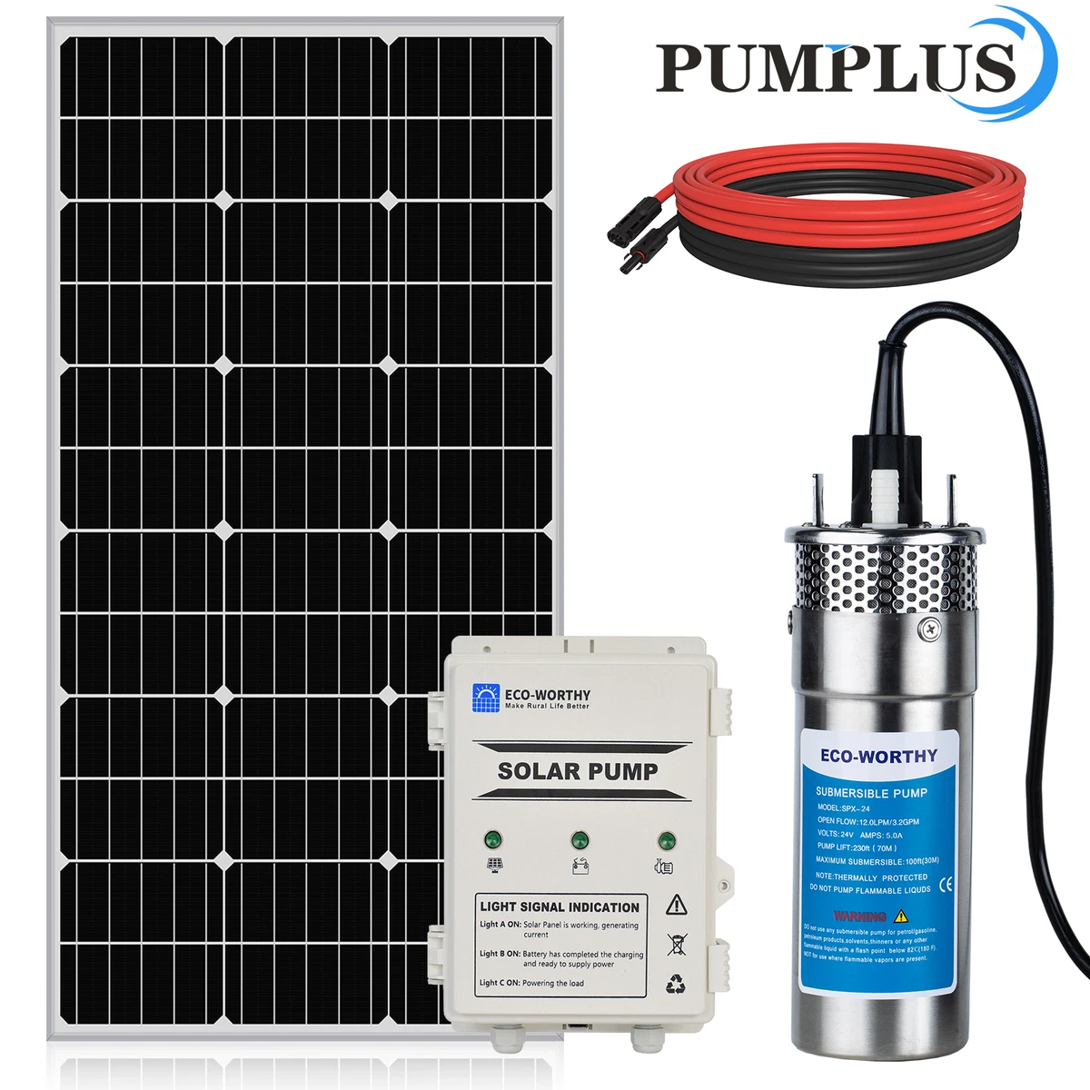 15 OFF Solar Deep Well Water Pump Kit 12V DC Submersible Pump