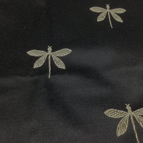 Large Pillowcase Cover with Zipper Black Satin Beige Dragonflies 24"x 24" - Bild 3 von 4