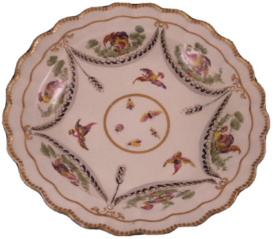 Antique 18thC Worcester Porcelain Bird Scene Plate Porzellan Teller Scenic