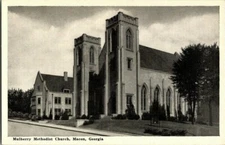 1940'S. MACON, GA. MULBERRY METHODIST CHURCH. POSTCARD.