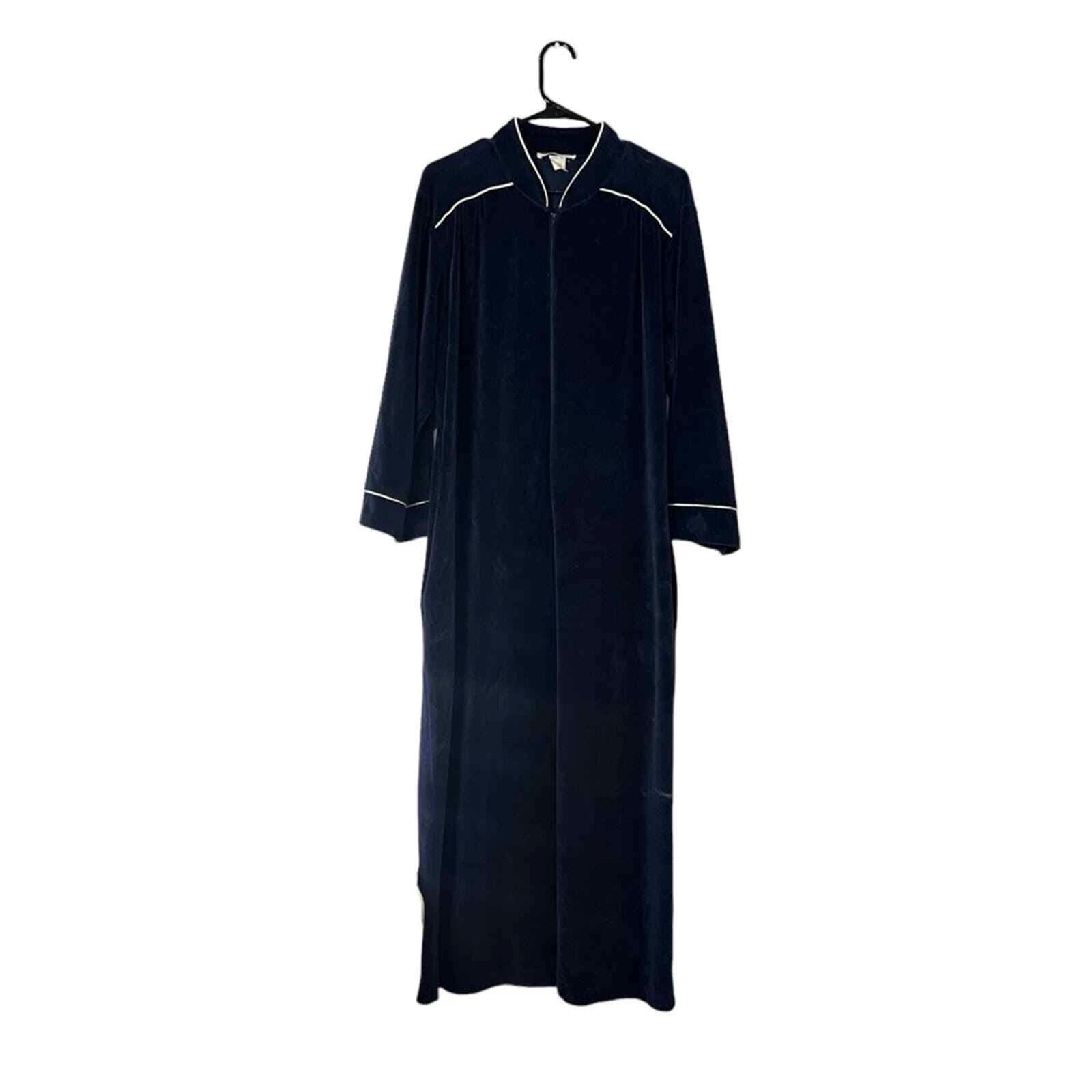 Cappotto abito vintage anni '80 Christian Dior donna medio blu navy casa velluto