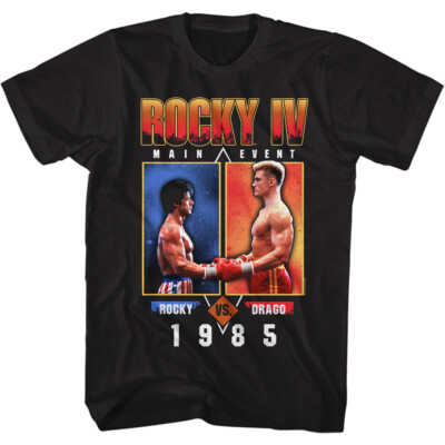 Rocky IV Boxing Movie Main Event Rocky VS Drago Live 1985 Men's T Shirt