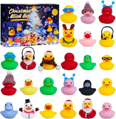 2025 Christmas Advent Calendar Rubber Duck Xmas Countdown 24 Days Bath Toys Gift
