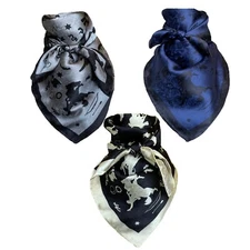 Wyoming Traders Wild Rag 34 Inch 42 Inch Cowboy Silhouette Silk Scarf Bandana