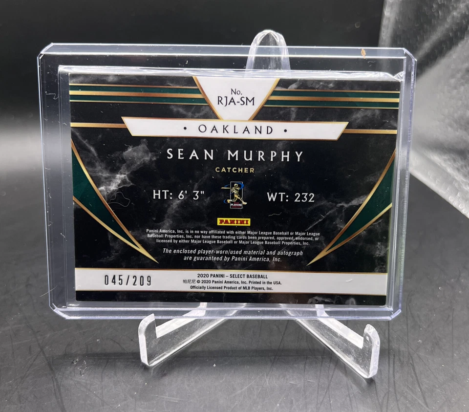 2020 Panini Select Sean Murphy Rookie Jersey Autographs SP #d 45/209 #RJA-SM RC - Image 3 of 3