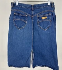Vintage 80s GITANO Denim Pencil Skirt 32” High Waist Western Yoke Modest ALTERED