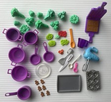 Lot 40 pcs Barbie Kitchen Accessories Food Mixer Pans Pots Pantry Dishes