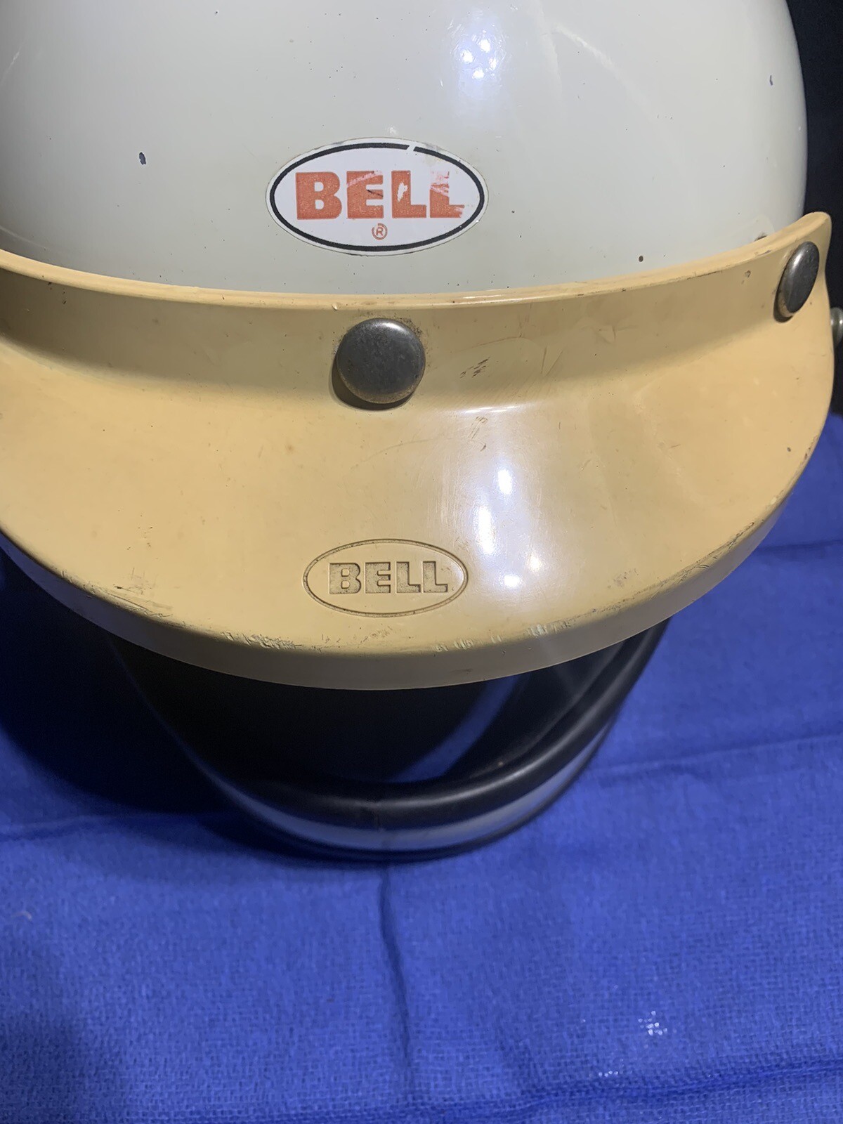 Vintage Bell Star 120 Motorcycle Helmet 7 1/4 58cm w/ Visors White