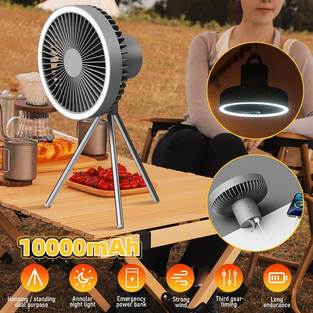 Camping Fan with Lantern 10000mAh Rechargeable Battery Powered