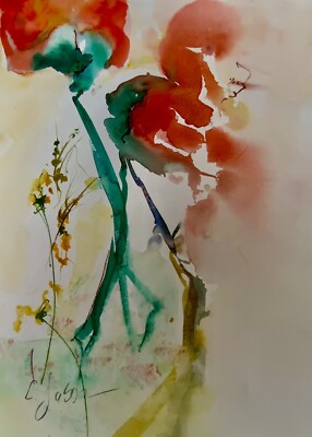  Moonblume  Aquarell auf Aquarell-Papier, H 47 B 35 cm Atelier Wiek/Rügen