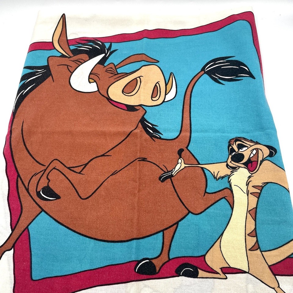 VTG Disney Lion King Pillow Case Standard 90's Simba Timon Pumba Nala