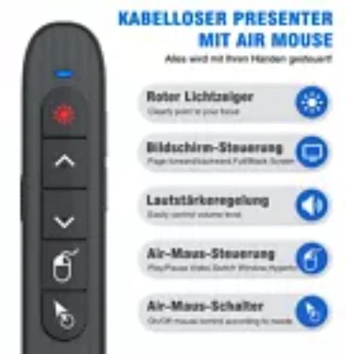 Power point Presentation Remote Wireless USB PPT Presenter Laser Pointer Clicker - Image 2 of 4