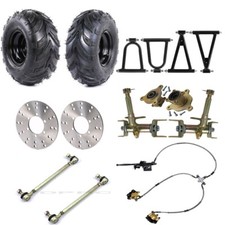 Front Shock Suspension Swingarm Wheel Assembly Spindle Hub Kit Go Kart Quad ATV