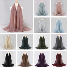 New Muslim Scarf Womens Headscarves Elastic Shimmer Shawls Head Wraps Fashion