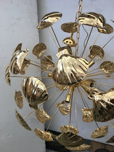 Gold 24k Metal frame Chandelier. Unique and rare Gold 24k Metal frame - Picture 8 of 12