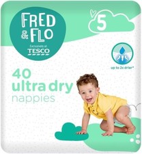 2 x packs of Fred & Flo Size 5 Nappies 40pcs per Pack dry comfort 2.70 per nappy