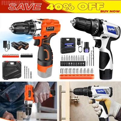 DAYPLUS Cordless Drill Combi Driver Electric Screwdriver Set Battery Charger Heavy Duty