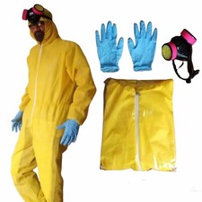 Costume Breaking Bad SIZE S Yellow jumpsuit Gloves