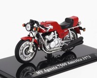 Modell Statisches Motorrad Mv Agusta 750S America 1973 Rot Schwarz Massstab 1/24