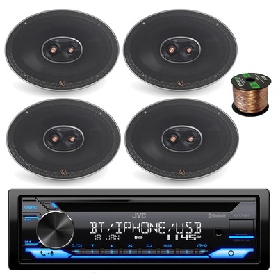 KD-T720BT Single-DIN Receiver, 4x 6x9'' 270W 3-Way Multi-Element Speakers, Wire