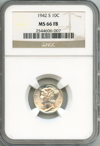 NGC - Mercury Dime - 10c - 1942 S - MS-66-FB