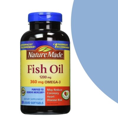 FISH OIL. Nature Made Omega-3  1200 mg, 200 ct #1 pharmacist recommended!