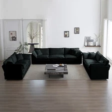 3 Piece Sofa Set Oversized Sofa Comfy Sofa Couch, 2 Pieces of 2 Seater and 1 Pie