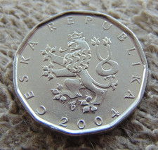 Münzen, eine Münze über 2 KORUNY, 2004 Jahr! Tschechische Republik !