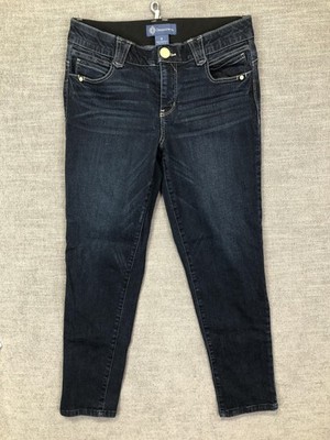 Democracy Jeans Womens 8 Blue Dark Wash Mid Rise Skinny Ab Solution Denim