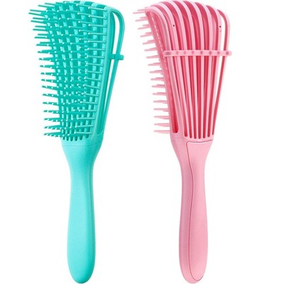 2 Pieces Detangling Brush for Afro America/African Hair Textured 3a to 4c Kin...