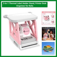Stylish Thermal Label Holder Stand - Space-Saving Desk Organizer for Home Office