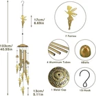 lifemet Metal Mermaid Wind Chimes Garden Memorial Decor – Gold photo 5