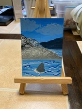 ACEO Original Acrylic Painting Landscape Abstract Art Card ATC Scenery 110