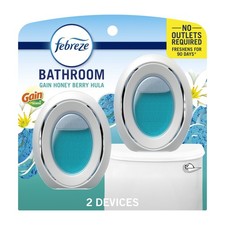 Febreze Bathroom Air Freshener, Small Spaces Odor-Fighting, 2 Count