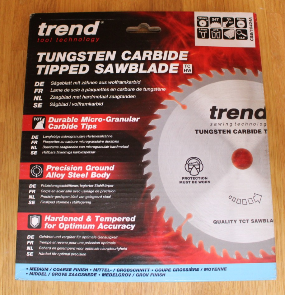 Trend CSB/18424A 184mm 30mm 2.6mm 24 Tooth TCT Saw Blade