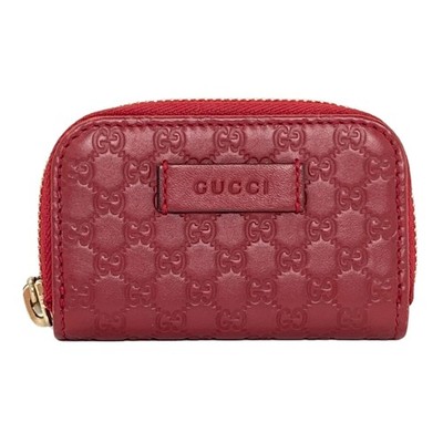 GUCCI 449896 Outlet GG Signature Micro Shima coin purse Leather  Ladies [Used]