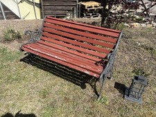 Gartenbank Shabby Chic aus Gusseisen mit Holzlatten