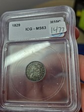 1829 Ms 63 Half Dime Icg