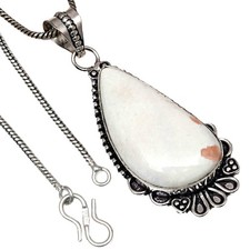 Anhänger Scolecit Muschel Edelstein Valentinstag Geschenk Silberschmuck 2 Zoll