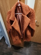 Women's Brown Fleece Faux Fur Jacket