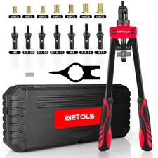 Rivet Nut Tool Kit, 14-Inch Manual Riveter with 70Pcs Rivnuts Assortment